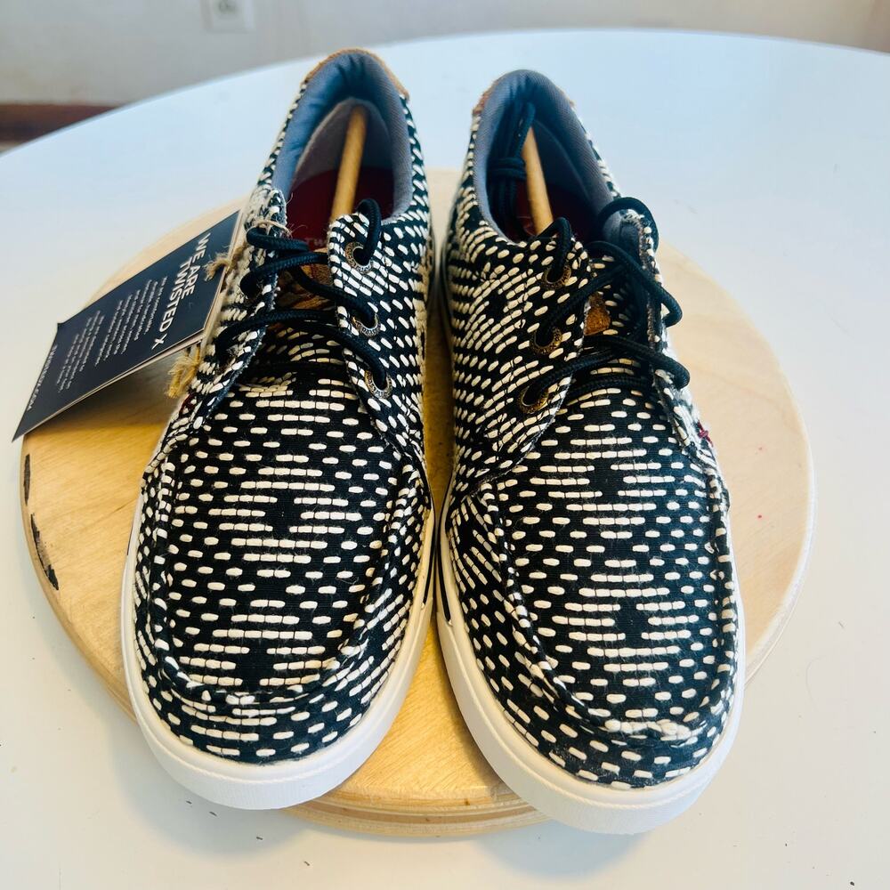 Twisted X Boots Cowkids Kicks Shoes Sneakers Size 2.5‎ YCA008 Black White